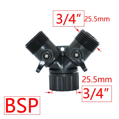 Robinet de grădină cu 2/4 căi Femeie 1/2 3/4 1 inch Filet Y Supapă de irigare Distribuitor de apă Furtun de grădină Conector rapid 5/8" 1 set