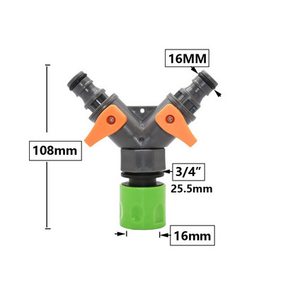 Robinet de grădină cu 2/4 căi Femeie 1/2 3/4 1 inch Filet Y Supapă de irigare Distribuitor de apă Furtun de grădină Conector rapid 5/8" 1 set