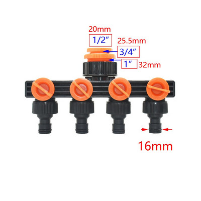 Robinet de grădină cu 2/4 căi Femeie 1/2 3/4 1 inch Filet Y Supapă de irigare Distribuitor de apă Furtun de grădină Conector rapid 5/8" 1 set