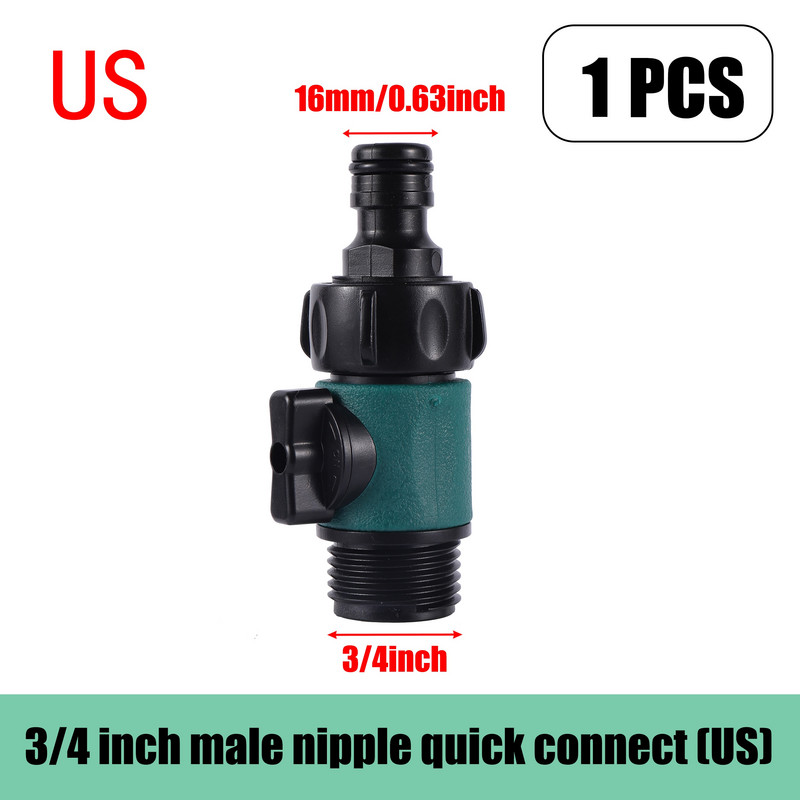 3/4" američko standardno vrtno crijevo Globe Ventil Konektor Zaporni ventil Vrtno crijevo Diverter Adapter za slavinu Brzi konektor