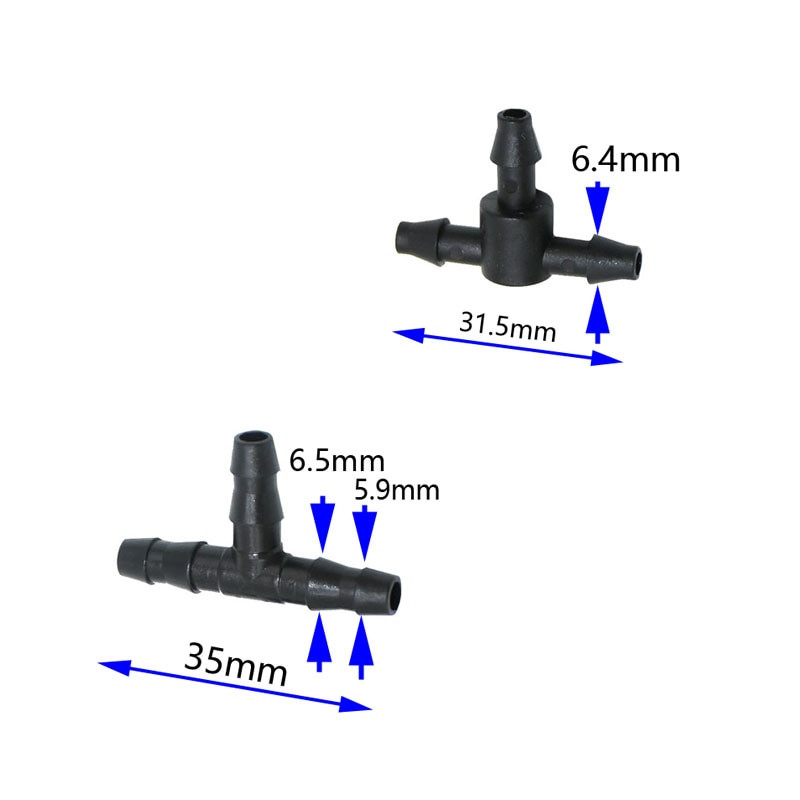 1/4" víz póló Csatlakozó vízelosztó 4/7 tömlő kerti öntöző póló csepegtető öntözés szerelvények 50 db