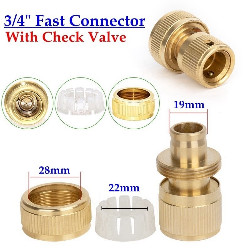 1db 1/2'' 5/8" 3/4" réz kerti víztömlő gyorscsatlakozók sárgaréz öntözőcső-adapter illesztések kerti vízcsatlakozó
