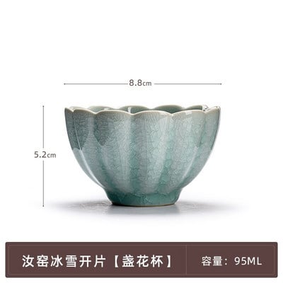 Cuptor chinezesc Ru Kiln, porțelan, pentru uz casnic, cu gheață, crăpat, ceașcă din ceramică, ceașcă principală, cu flori de îngheț, bol personal pentru ceai.