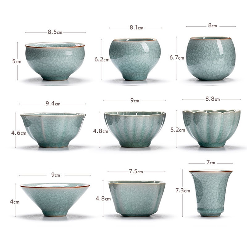 Cuptor chinezesc Ru Kiln, porțelan, pentru uz casnic, cu gheață, crăpat, ceașcă din ceramică, ceașcă principală, cu flori de îngheț, bol personal pentru ceai.