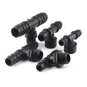 5db 1/2" 3/4" menetes póló csatlakozók 16 20 25 mm-es PE öntözőcső csatlakozó mikro öntözőrendszer vízpagoda csatlakozók