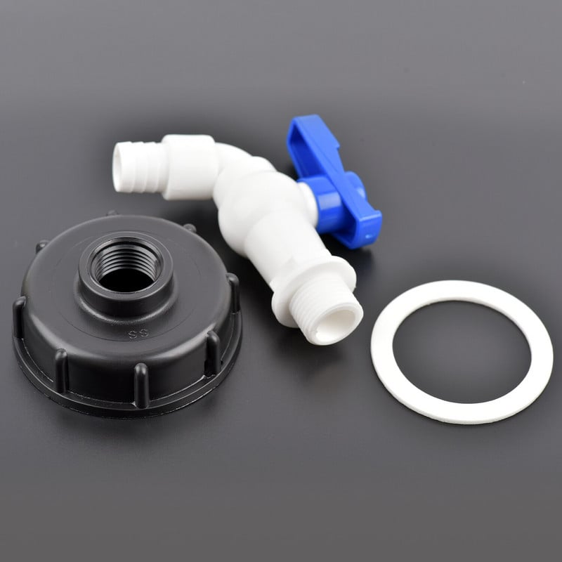 60 MM moteriško sriegio IBC bako adapteris sustorėjęs plastikinis čiaupo jungtis Vandens dėžutės vožtuvo jungtis namų sodo vandens prijungimui