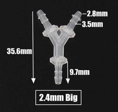 200 ~ 5 buc. 2,4-6,4 mm Conectori tip Y de tip T Dispozitive de despicare pentru țevi din plastic PP pentru rezervor de pește de acvariu Conector de distribuitor de furtun pentru pompă de aer