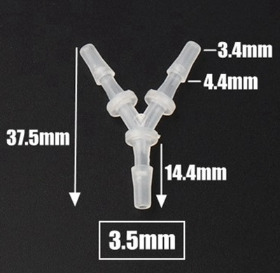 200 ~ 5 buc. 2,4-6,4 mm Conectori tip Y de tip T Dispozitive de despicare pentru țevi din plastic PP pentru rezervor de pește de acvariu Conector de distribuitor de furtun pentru pompă de aer