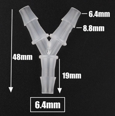 200 ~ 5 buc. 2,4-6,4 mm Conectori tip Y de tip T Dispozitive de despicare pentru țevi din plastic PP pentru rezervor de pește de acvariu Conector de distribuitor de furtun pentru pompă de aer