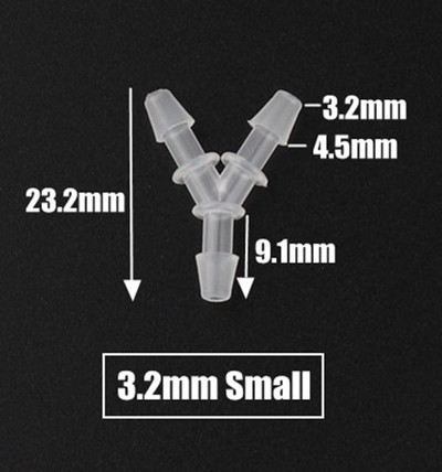 200 ~ 5 buc. 2,4-6,4 mm Conectori tip Y de tip T Dispozitive de despicare pentru țevi din plastic PP pentru rezervor de pește de acvariu Conector de distribuitor de furtun pentru pompă de aer
