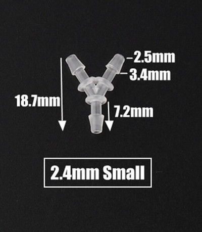 200 ~ 5 buc. 2,4-6,4 mm Conectori tip Y de tip T Dispozitive de despicare pentru țevi din plastic PP pentru rezervor de pește de acvariu Conector de distribuitor de furtun pentru pompă de aer