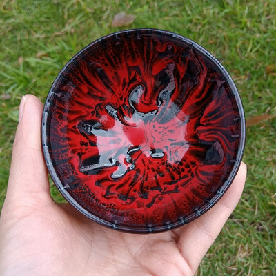 Jian zhan Tenmoku Tea Cup Mythical Beast 4 Χρώματα Kiln Fired Tea Bowl Κεραμικό φυσικό γλάσο από πηλό Ειδικά δώρα