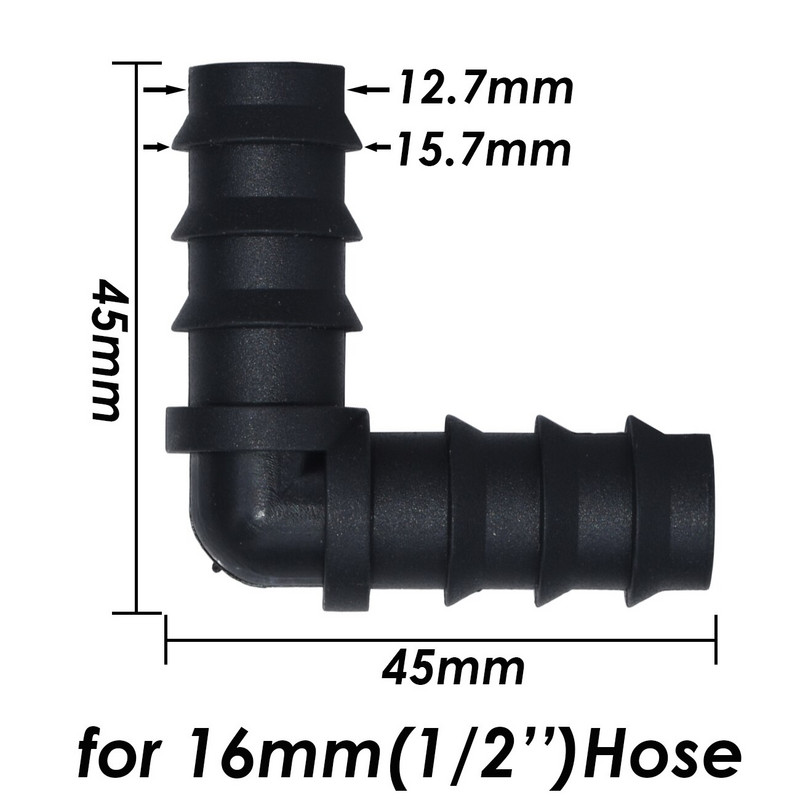 KESLA 10 buc. 16 mm cuplaj cot ghimpat conector de capăt pentru micro irigare 1/2 inchi PE tub furtun racord prin picurare udarea grădinii