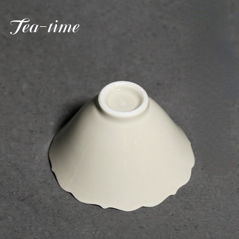 2db/szett 75ml Boutique Plant Hamumáz kerámia teáscsésze Retro napraforgó száj Art Singer Master Cup Háztartási Kung Fu Tea Hat Tál