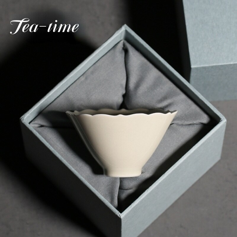 2db/szett 75ml Boutique Plant Hamumáz kerámia teáscsésze Retro napraforgó száj Art Singer Master Cup Háztartási Kung Fu Tea Hat Tál