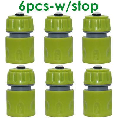 6 vnt., 1/2 colio sodo žarnos vamzdžio remonto jungtis su VANDENS UŽDARYMO VOŽTUVU Montavimo vamzdeliai Greitas prijungimas Lašelinio laistymo šiltnamis