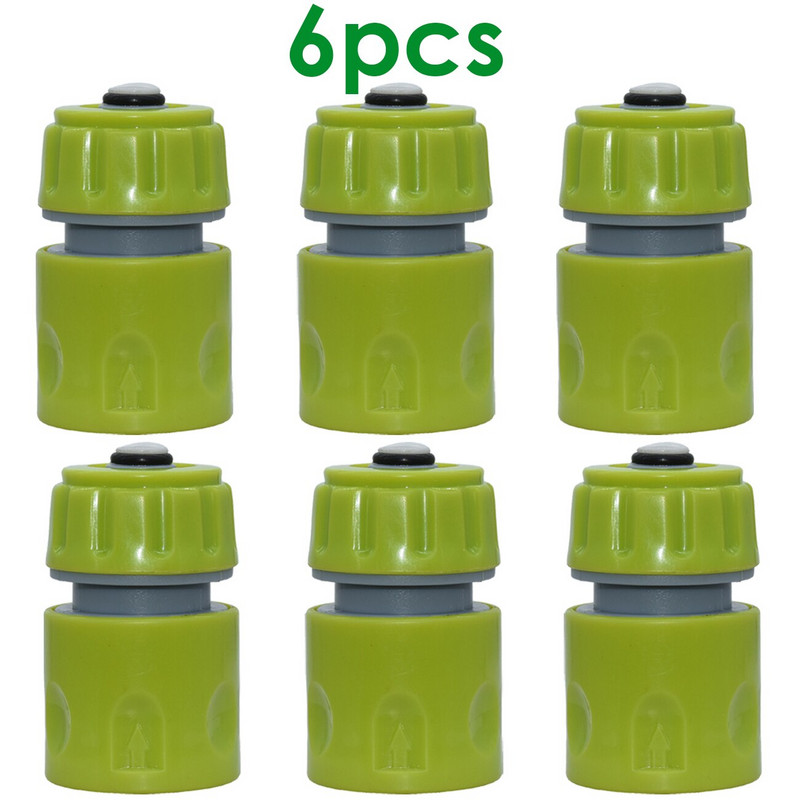 6 vnt., 1/2 colio sodo žarnos vamzdžio remonto jungtis su VANDENS UŽDARYMO VOŽTUVU Montavimo vamzdeliai Greitas prijungimas Lašelinio laistymo šiltnamis