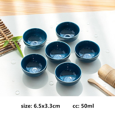 6 vnt Celadon daugiaspalvis arbatos puodelis Buitinis keraminis mažas arbatos dubuo Biuro arbatos puodelis Individualus arbatos rinkinys Dovanos asmeninis vienas puodelis
