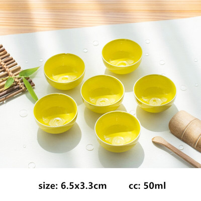 6 vnt Celadon daugiaspalvis arbatos puodelis Buitinis keraminis mažas arbatos dubuo Biuro arbatos puodelis Individualus arbatos rinkinys Dovanos asmeninis vienas puodelis