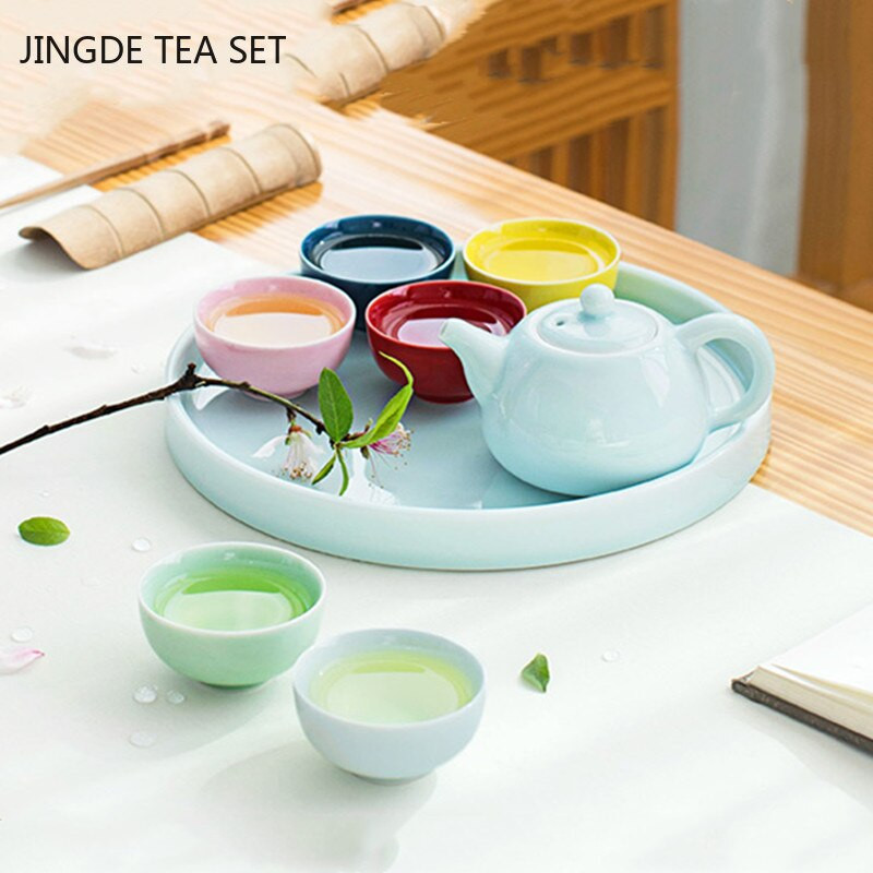 6 vnt Celadon daugiaspalvis arbatos puodelis Buitinis keraminis mažas arbatos dubuo Biuro arbatos puodelis Individualus arbatos rinkinys Dovanos asmeninis vienas puodelis
