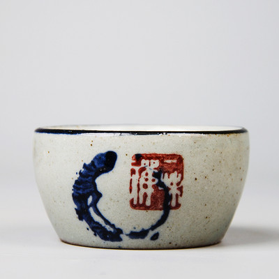Jingdezhen kerámia teáscsésze Antik, durva kerámia teáscsésze Személyes egypohár Kézzel festett mesterkupa hagyományos teástál ivóedény