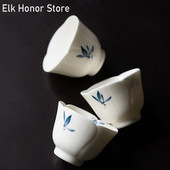 2 buc/set, 30 ml, pur pictat manual, fluture, orhidee, ceașcă de ceai din ceramică pentru gospodărie, ceașcă mică, unică, set de ceai Kung Fu