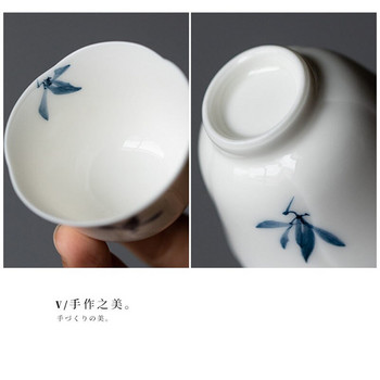 2 τμχ/Σετ 30ml Καθαρό ζωγραφισμένο στο χέρι Butterfly Orchid Art Ceramic Tea Cup Household Creative Small Single Hostess Cup Kung Fu Tea Set