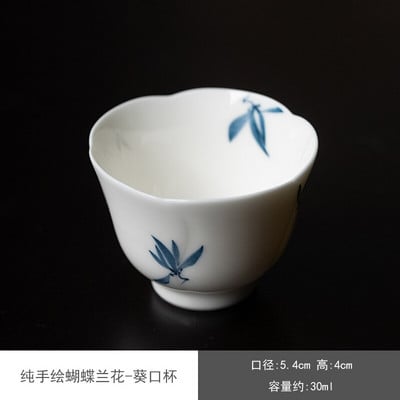 2 buc/set, 30 ml, pur pictat manual, fluture, orhidee, ceașcă de ceai din ceramică pentru gospodărie, ceașcă mică, unică, set de ceai Kung Fu