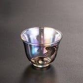 Luxus üveg tea csésze hőálló üveg Master Cup zománc színes átlátszó üveg teáscsésze kínai kung fu teás készlet 100 ml