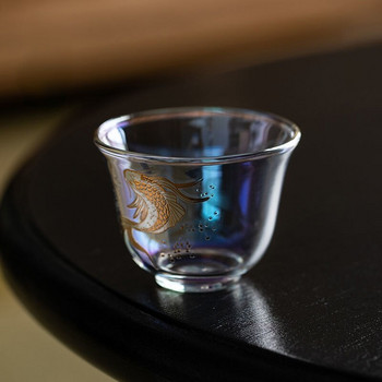 Πολυτελές γυάλινο φλιτζάνι τσαγιού Ανθεκτικό στη θερμότητα Glass Master Cup Σμάλτο Πολύχρωμο διαφανές γυάλινο φλιτζάνι τσαγιού κινέζικο σετ τσαγιού Kung Fu 100ml