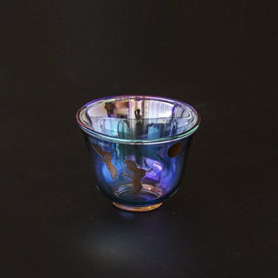 Luxus üveg tea csésze hőálló üveg Master Cup zománc színes átlátszó üveg teáscsésze kínai kung fu teás készlet 100 ml