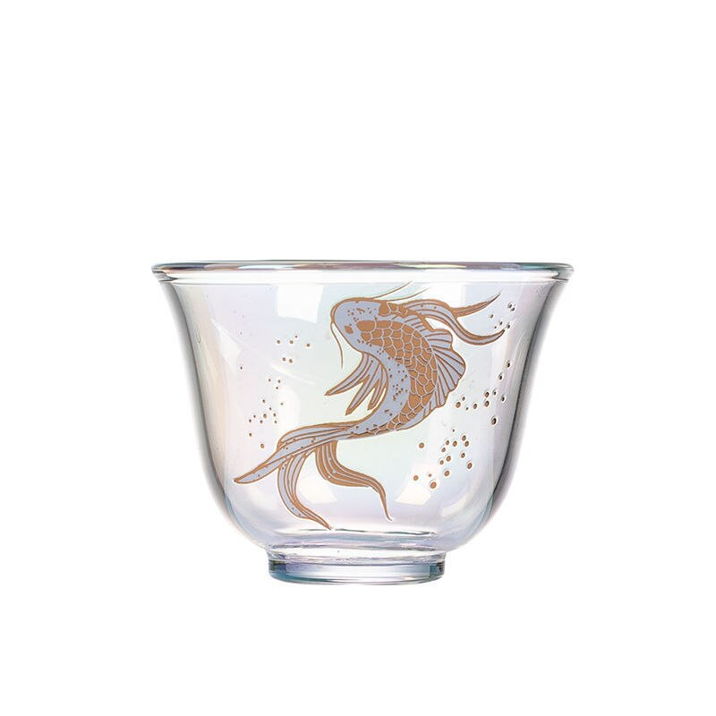 Luxus üveg tea csésze hőálló üveg Master Cup zománc színes átlátszó üveg teáscsésze kínai kung fu teás készlet 100 ml