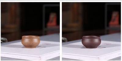 2 db/készlet kínai Yixing kézzel készített lila agyag teáscsésze meditációs csésze utazó teástál Pu'er Master Cup autentikus teáskészlet 45 ml