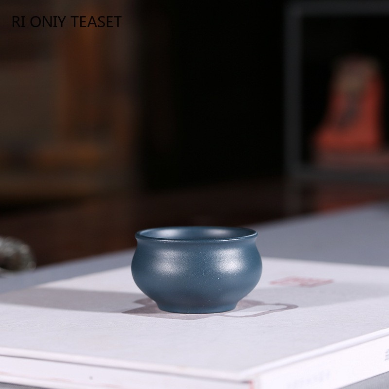 2 db/készlet kínai Yixing kézzel készített lila agyag teáscsésze meditációs csésze utazó teástál Pu'er Master Cup autentikus teáskészlet 45 ml