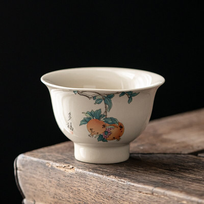 1 PC Retro rankų darbo arbatos puodelis Rankomis dažytas kelioninis keramikinis arbatos dubuo kiniškas porcelianinis arbatos rinkinys Pu'er Tie Guanyin Master arbatos puodelis