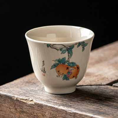 1 PC Retro rankų darbo arbatos puodelis Rankomis dažytas kelioninis keramikinis arbatos dubuo kiniškas porcelianinis arbatos rinkinys Pu'er Tie Guanyin Master arbatos puodelis