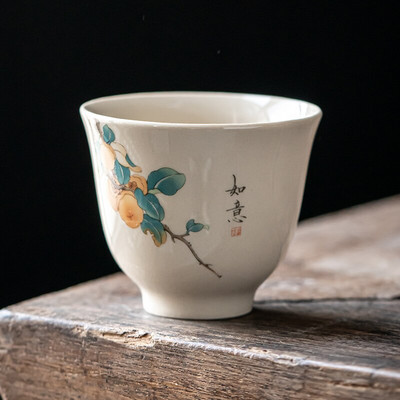 1 PC Retro rankų darbo arbatos puodelis Rankomis dažytas kelioninis keramikinis arbatos dubuo kiniškas porcelianinis arbatos rinkinys Pu'er Tie Guanyin Master arbatos puodelis