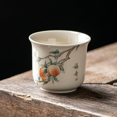 1 PC Retro rankų darbo arbatos puodelis Rankomis dažytas kelioninis keramikinis arbatos dubuo kiniškas porcelianinis arbatos rinkinys Pu'er Tie Guanyin Master arbatos puodelis