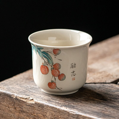 1 PC Retro rankų darbo arbatos puodelis Rankomis dažytas kelioninis keramikinis arbatos dubuo kiniškas porcelianinis arbatos rinkinys Pu'er Tie Guanyin Master arbatos puodelis