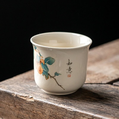 1 PC Retro rankų darbo arbatos puodelis Rankomis dažytas kelioninis keramikinis arbatos dubuo kiniškas porcelianinis arbatos rinkinys Pu'er Tie Guanyin Master arbatos puodelis