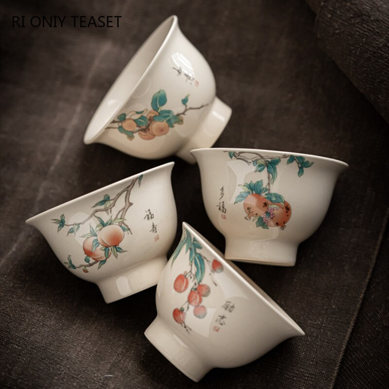 1 PC Retro rankų darbo arbatos puodelis Rankomis dažytas kelioninis keramikinis arbatos dubuo kiniškas porcelianinis arbatos rinkinys Pu'er Tie Guanyin Master arbatos puodelis