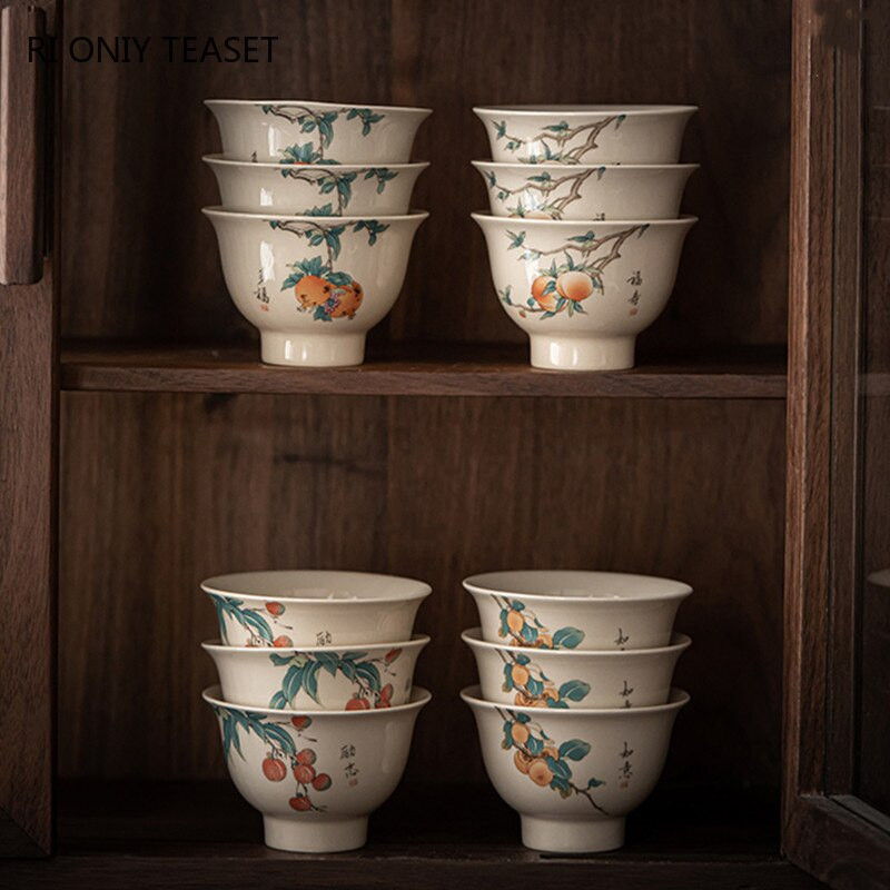 1 PC Retro rankų darbo arbatos puodelis Rankomis dažytas kelioninis keramikinis arbatos dubuo kiniškas porcelianinis arbatos rinkinys Pu'er Tie Guanyin Master arbatos puodelis