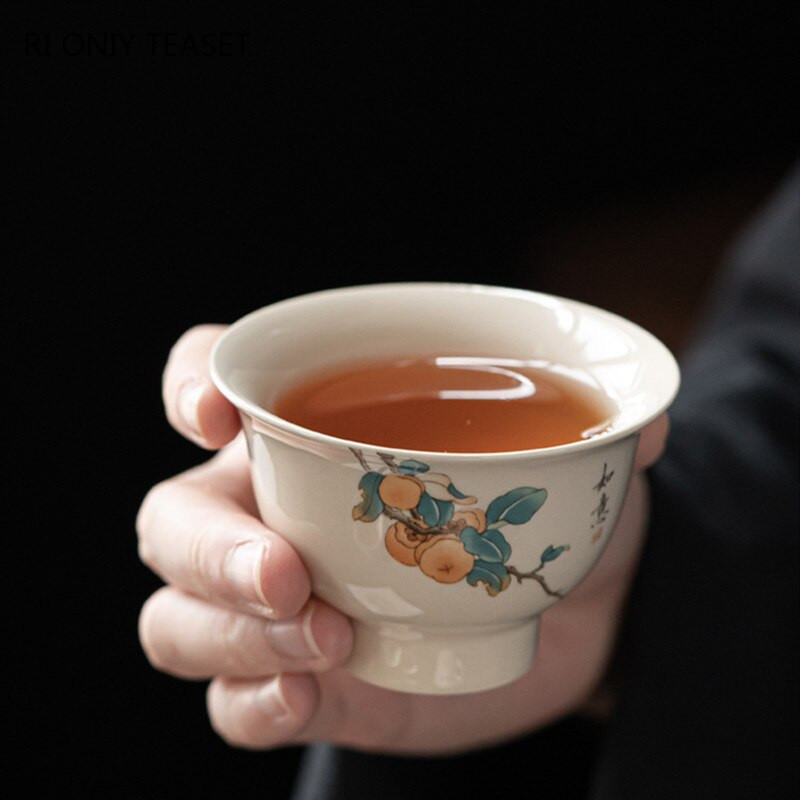 1 PC Retro rankų darbo arbatos puodelis Rankomis dažytas kelioninis keramikinis arbatos dubuo kiniškas porcelianinis arbatos rinkinys Pu'er Tie Guanyin Master arbatos puodelis