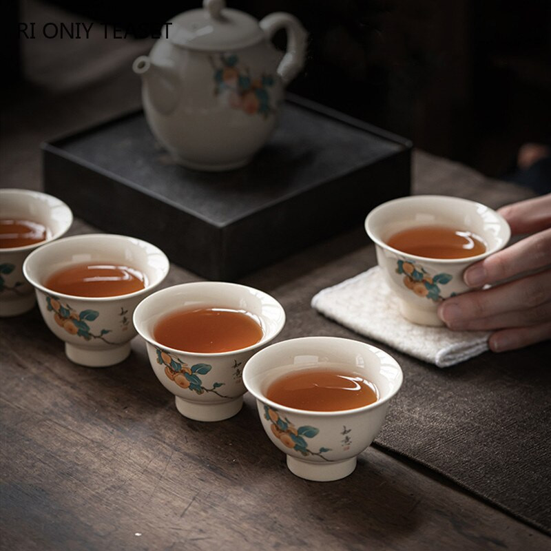 1 PC Retro rankų darbo arbatos puodelis Rankomis dažytas kelioninis keramikinis arbatos dubuo kiniškas porcelianinis arbatos rinkinys Pu'er Tie Guanyin Master arbatos puodelis