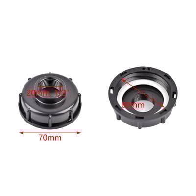 Adaptor de rezervor IBC cu filet de 1/2 ", 3/4 inch, robinet de plastic îngroșat S60X6 Capac filetat Fiting rezervor de apă pentru conectori de apă de grădină de acasă
