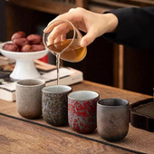 Japán vizes csésze kerámia retro teáscsésze nagy méretű teáscsésze háztartási italpohár egyenes mesterpohár tál teáscsészék Retro stílusú csésze