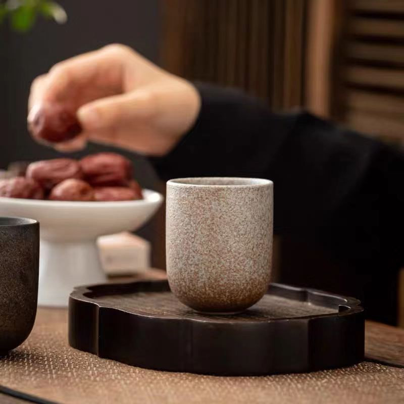 Japán vizes csésze kerámia retro teáscsésze nagy méretű teáscsésze háztartási italpohár egyenes mesterpohár tál teáscsészék Retro stílusú csésze