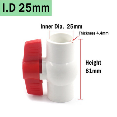 1 db 20 ~ 63 mm fehér PVC golyóscsap farm mezőgazdaság öntözés kert vízcsatlakozók akvárium tároló polc csőszerelvények