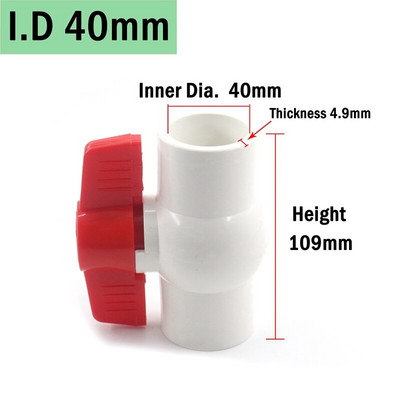 1 db 20 ~ 63 mm fehér PVC golyóscsap farm mezőgazdaság öntözés kert vízcsatlakozók akvárium tároló polc csőszerelvények