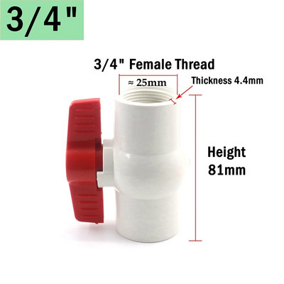 1 db 20 ~ 63 mm fehér PVC golyóscsap farm mezőgazdaság öntözés kert vízcsatlakozók akvárium tároló polc csőszerelvények
